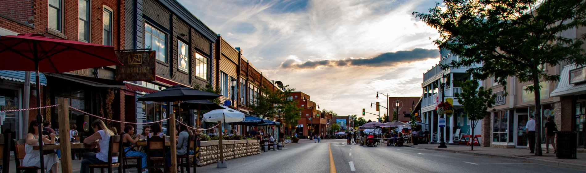 Downtown Kingsville Ontario during Open Streets event